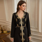 abaya femme noir et doré moderne