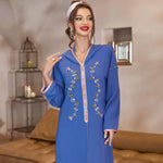 Djellaba Femme Robe Longue Bleu