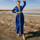 caftan marocain haute couture bleu