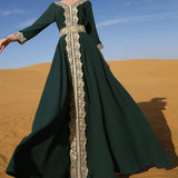 caftan marocain vert moderne