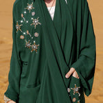 Abaya Dubai Style Kaftan Vert