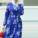 abaya femme voilée bleu