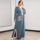 caftan marocain grande taille pas cher gris