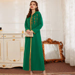 caftan marocain capuche vert