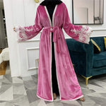 abaya kimono velvet rose