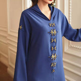 djellaba marocaine femme moderne bleu