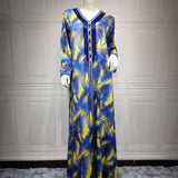 robe caftan arabe bleu 