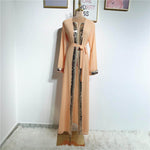 abaya kimono dames beige