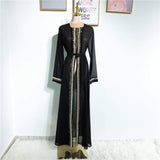 abaya kimono strass noir
